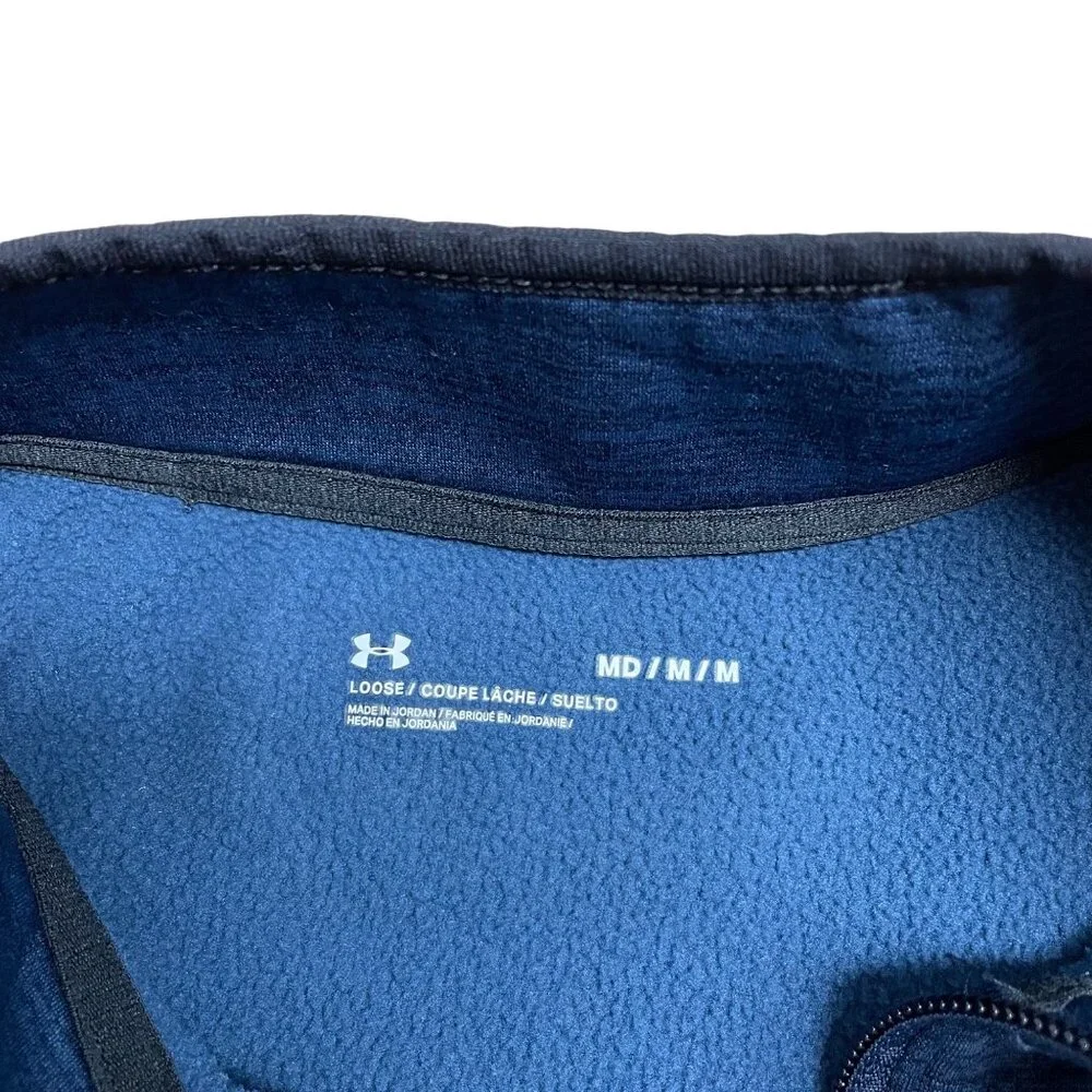 UNDER ARMOUR TECH 1/2 ZIP PULLOVER SWEATER LOOSE FIT MENS M HEATHER BLUE FLEECE